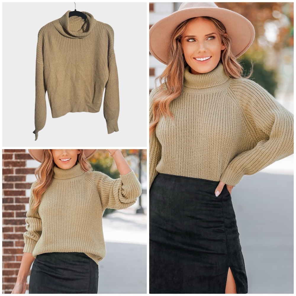NEW Cupshe Rib Turtleneck Sweater, XS
